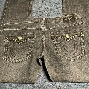 True Religion women’s black jeans with studs bling size 30 straight. Like new